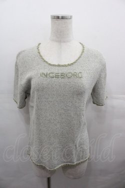 画像1: INGEBORG / パイル地半袖トップス L グリーン I-25-08-15-048-LO-TO-HD-ZI