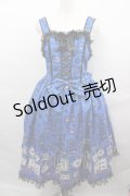 metamorphose / Butterfly Museumレースアップジャンパースカート  青ｘ黒 I-25-08-15-069-ME-OP-HD-ZI