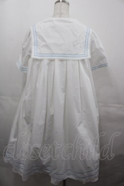 画像3: metamorphose / セーラーリボンタイシャツワンピース(ワッペン付)  白Ｘサックス I-25-08-15-070-ME-OP-HD-ZI
