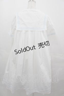 画像3: metamorphose / セーラーリボンタイシャツワンピース(ワッペン付)  白Ｘサックス I-25-08-15-070-ME-OP-HD-ZI