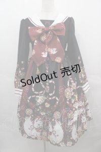 Royal Princess Alice / 絢爛白狐 お狐様セーラーワンピース  黒Ｘ白 I-25-08-15-074-LO-OP-HD-ZI