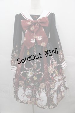 画像1: Royal Princess Alice / 絢爛白狐 お狐様セーラーワンピース  黒Ｘ白 I-25-08-15-074-LO-OP-HD-ZI