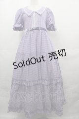 Maria pipi / セーラーカラーチェックレースドレス  ラベンダーチェック I-25-08-15-075-EL-OP-HD-ZI