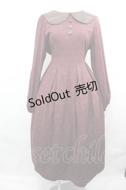 画像1: Maison de FLEUR / 女王/ワンピース  ボルドーＸブラウン I-25-08-15-079-LO-OP-HD-ZI