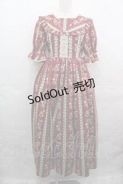 画像1: axes femme kawaii / ローズベリーガーデンワンピース M 赤 I-25-08-15-086-AX-OP-HD-ZI