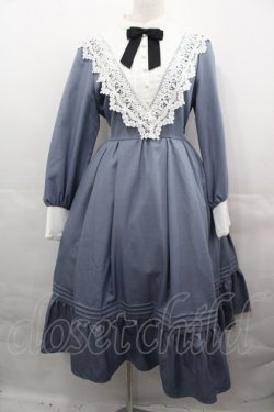 画像1: axes femme kawaii / クラシックドールワンピース M ブルー I-25-08-15-087-AX-OP-HD-ZI