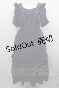 axes femme / ハシゴレース×袖バラ刺繍ワンピース  ネイビー I-25-08-15-088-AX-OP-HD-ZI