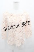 PINK HOUSE / 小花柄長袖Tシャツ L オレンジ I-25-08-15-040-LO-TS-HD-ZS