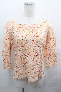 画像1: PINK HOUSE / 小花柄長袖Tシャツ L オレンジ I-25-08-15-040-LO-TS-HD-ZI