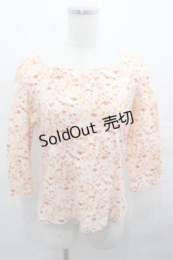 画像1: PINK HOUSE / 小花柄長袖Tシャツ L オレンジ I-25-08-15-040-LO-TS-HD-ZS