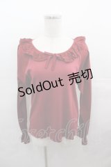 PINK HOUSE / 襟フリル袖切り替えトップス 4(L) レッド I-25-08-15-044-LO-TO-HD-ZI