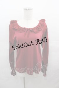 PINK HOUSE / 襟フリル袖切り替えトップス 4(L) レッド I-25-08-15-044-LO-TO-HD-ZI