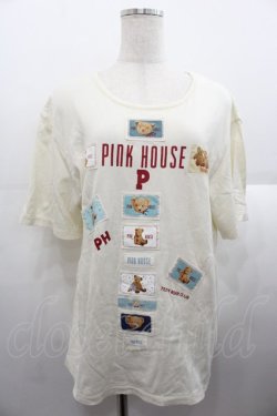 画像1: PINK HOUSE / ネームいっぱいロゴカットソー  アイボリー I-25-08-18-050-LO-TO-HD-ZI