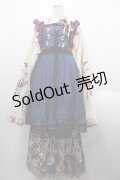 造鏡集 / うさぎ刺繍着物風セットアップ XL アイボリーＸネイビー I-25-08-18-056-LO-OP-HD-ZI