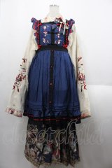 造鏡集 / うさぎ刺繍着物風セットアップ XL アイボリーＸネイビー I-25-08-18-056-LO-OP-HD-ZI