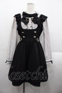 画像1: LIZ LISA / ダブルハートラッフルワンピース  黒Ｘ白 I-25-08-18-063-LO-OP-HD-ZI
