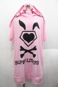 SUPER LOVERS / うさ耳パーカー  ピンク I-25-08-18-066-PU-OP-HD-ZI