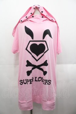 画像1: SUPER LOVERS / うさ耳パーカー  ピンク I-25-08-18-066-PU-OP-HD-ZI