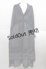 INGEBORG / シフォンレースショールカラーワンピース  ネイビー I-25-08-18-078-LO-OP-HD-ZI