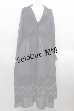 画像1: INGEBORG / シフォンレースショールカラーワンピース  ネイビー I-25-08-18-078-LO-OP-HD-ZI