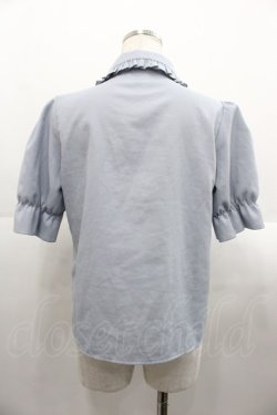画像2: DearMyLove / フリル半袖ブラウス M サックス I-25-08-18-001-EL-BL-HD-ZI
