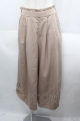 axes femme / ローズ刺繍入りガウチョパンツ  ブラウン I-25-08-18-097-AX-PA-HD-ZI