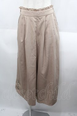 画像1: axes femme / ローズ刺繍入りガウチョパンツ  ブラウン I-25-08-18-097-AX-PA-HD-ZI