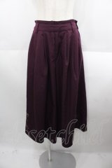 axes femme / ベルト付き裾刺繍ワイドパンツ  ボルドー I-25-08-18-098-AX-PA-HD-ZI