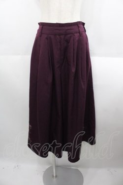 画像1: axes femme / ベルト付き裾刺繍ワイドパンツ  ボルドー I-25-08-18-098-AX-PA-HD-ZI