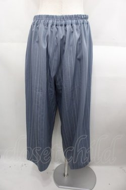 画像2: axes femme / 裾刺繍ストライプワイドパンツ  サックスＸ白 I-25-08-18-099-AX-PA-HD-ZI