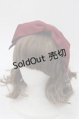 axes femme kawaii / 斜めリボンカチューシャ  ボルドー I-25-08-18-107-AX-AC-HD-ZI