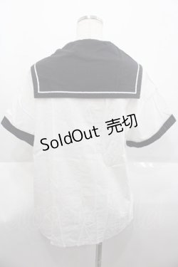 画像2: PEACE NOW / ポケット刺繍セーラーシャツ  ホワイト×ブラック I-25-08-18-026-PU-BL-HD-ZI