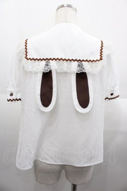 画像2: Angelic Pretty / Bunnyセーラーブラウス  白Ｘブラウン I-25-08-18-003-AP-BL-HD-ZI