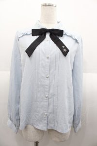 axes femme POETIQUE / スノークリスタル刺繍ブラウス  サックス I-25-08-18-004-AX-BL-HD-ZT498