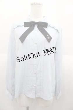 画像1: axes femme POETIQUE / スノークリスタル刺繍ブラウス  サックス I-25-08-18-004-AX-BL-HD-ZT498