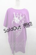 LOVER'S ROCK / 王冠スカルビッグTシャツ  パープル I-25-08-18-040-PU-TS-HD-ZI