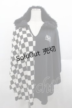 画像1: ALGONQUINS / ファーフード付きツートーンモモンガトップス  ブラック I-25-08-18-041-AL-TO-HD-ZI