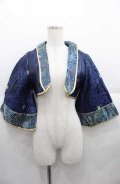 海外ロリータブランド / 総柄刺繍ジャケット  青 I-25-08-22-046-LO-OP-HD-ZI