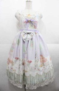 BABY,THE STARS SHINE BRIGHT / Salon de the Minette柄 Macaron ジャンパースカート  ラベンダー I-25-08-22-053-BA-OP-HD-ZI
