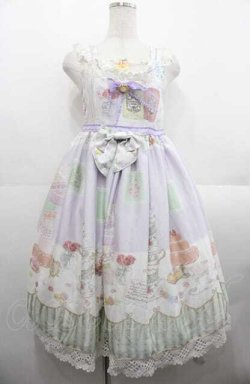 画像1: BABY,THE STARS SHINE BRIGHT / Salon de the Minette柄 Macaron ジャンパースカート  ラベンダー I-25-08-22-053-BA-OP-HD-ZI