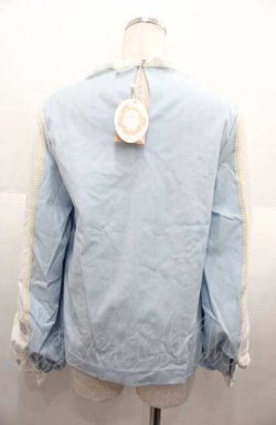 画像2: LeMiroie / リボン付きフリル長袖ブラウス  サックスＸ白 I-25-08-22-006-LO-BL-HD-ZI