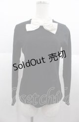 Shirley Temple / リボンタイハイネックカットソー 160CM 黒Ｘ白 I-25-08-22-007-ET-TO-HD-ZI