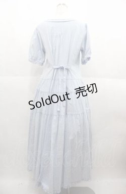 画像2: PINK HOUSE / ミモザ刺繍入り衿付きワンピース  サックス I-25-08-22-085-LO-OP-HD-ZI