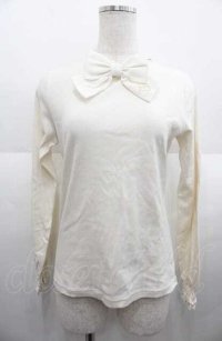 Shirley Temple / リボンタイハイネックカットソー 160CM 生成り I-25-08-22-010-ET-TO-HD-ZI