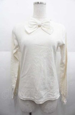 画像1: Shirley Temple / リボンタイハイネックカットソー 160CM 生成り I-25-08-22-010-ET-TO-HD-ZI