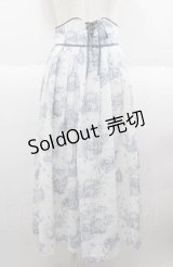 an another angelus / フロントレースアップピクニックトワル柄スカート  ブルーＸ白 I-25-08-22-088-CA-SK-HD-ZI