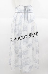 an another angelus / フロントレースアップピクニックトワル柄スカート  ブルーＸ白 I-25-08-22-088-CA-SK-HD-ZI