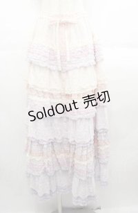 PINK HOUSE / あじさいグラデーションフリルスカート  ピンク I-25-08-22-099-LO-SK-HD-ZI