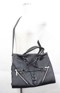 画像1: KILLSTAR / 五芒星ショルダーバッグ  黒Ｘシルバー I-25-08-22-111-PU-BG-HD-ZI