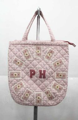 画像1: PINK HOUSE / ひな菊ネーム使いギンガムチェックバッグ  ピンクチェック I-25-08-22-114-LO-BG-HD-ZI